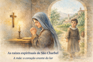 Retrato ou representação da família de São Charbel Makhlouf.